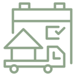 Move in and move out cleaning services - moving truck in front of a building